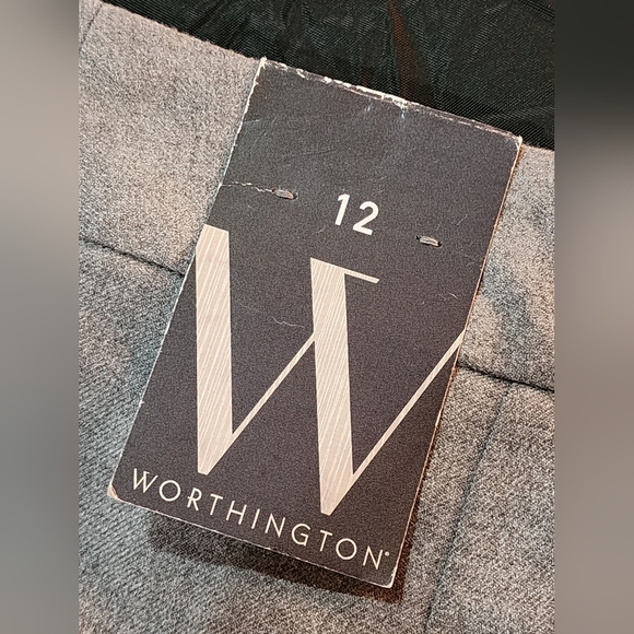 Worthington Wide-Leg Gray Trousers Size 12 Work Casual Stretch Blend NEW - Picture 8 of 8